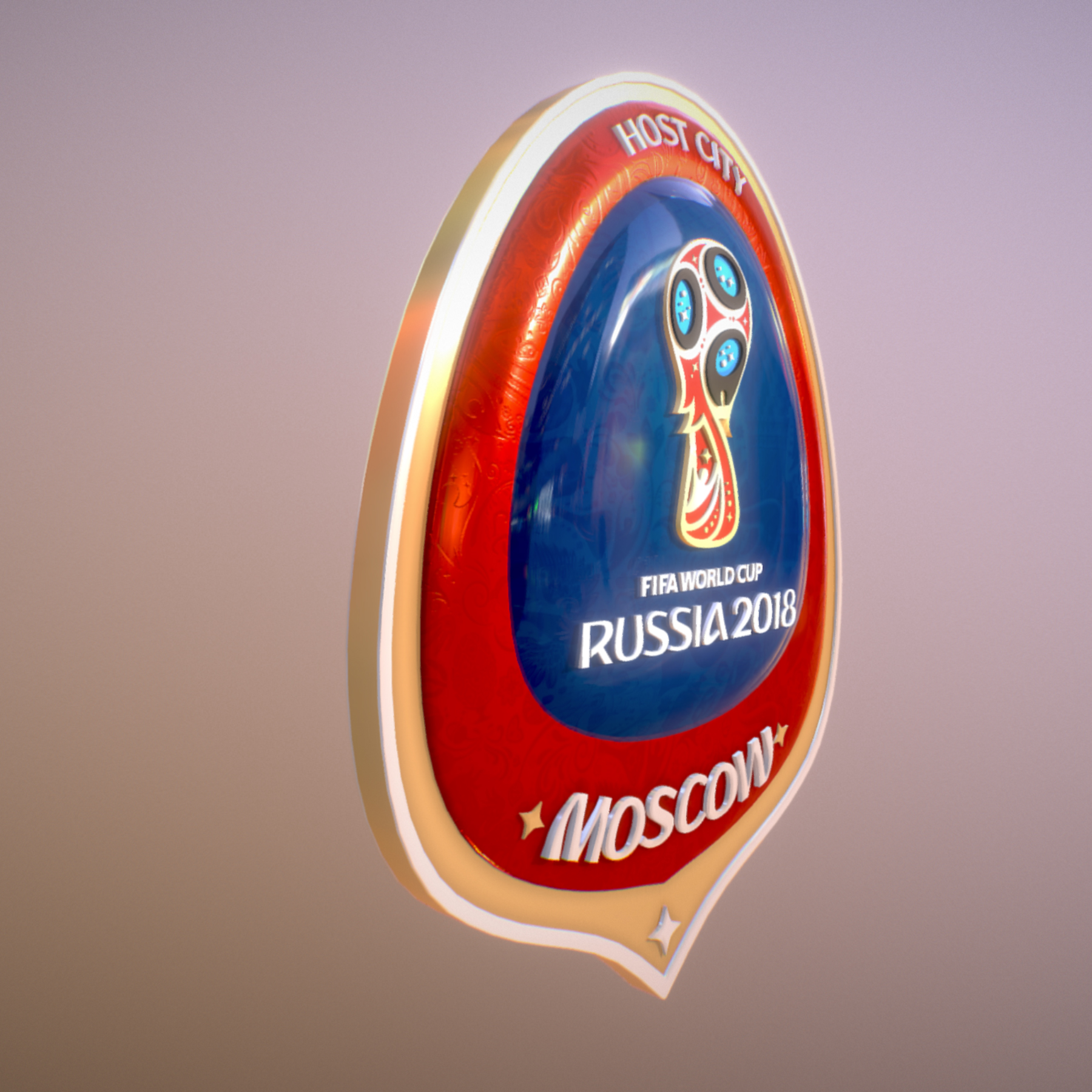 Moscow Host City World Cup Russia 2018 Symbol 3D Model 