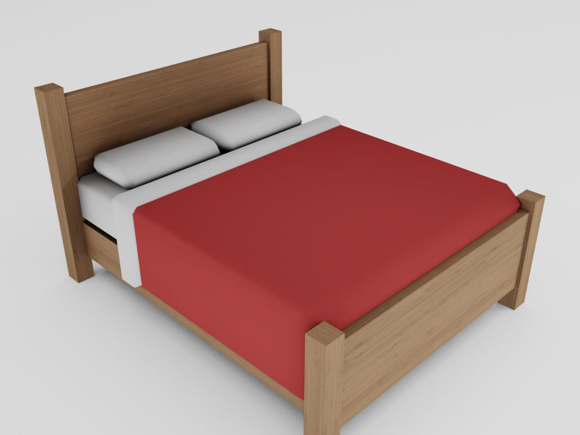 double bed 3d model 3ds max fbx obj 271946