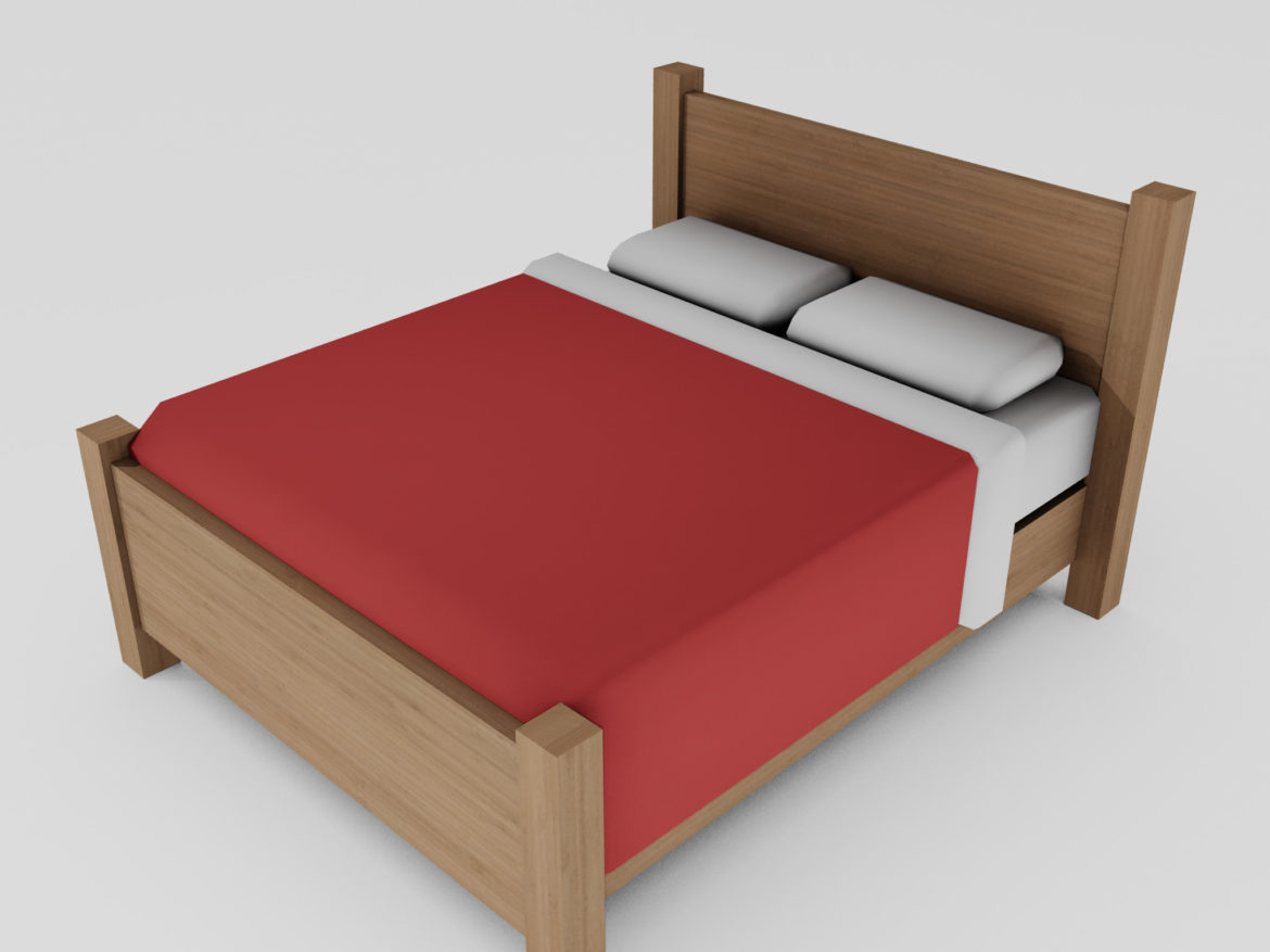 double bed 3d model 3ds max fbx obj 271948