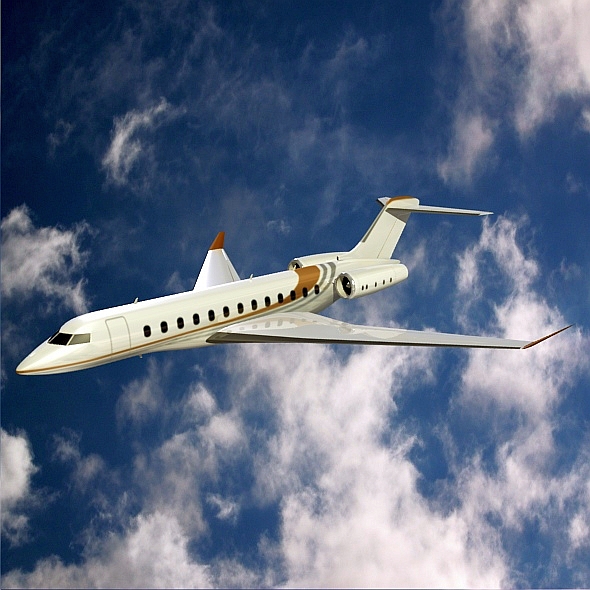 bombardier global 8000 private jet 3d model 3ds fbx blend dae lwo obj 272124