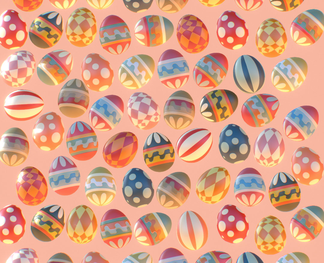 subdivision animated easter ornamental eggs 3d model max  fbx jpeg jpg ma mb obj 272204