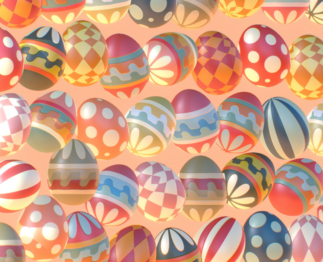 subdivision animated easter ornamental eggs 3d model max  fbx jpeg jpg ma mb obj 272212