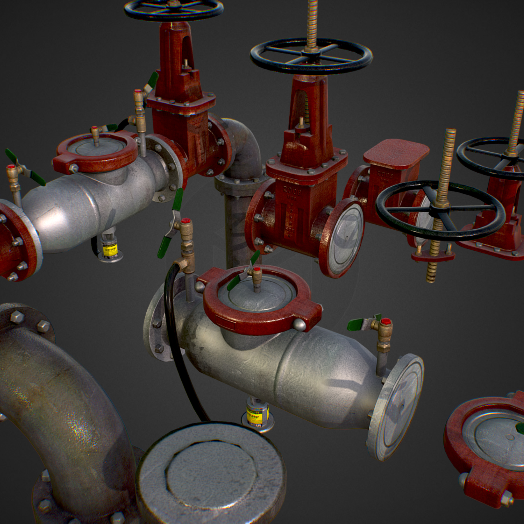 Low Poly Game Backflow Water Pipe Constructor 3D Model ...