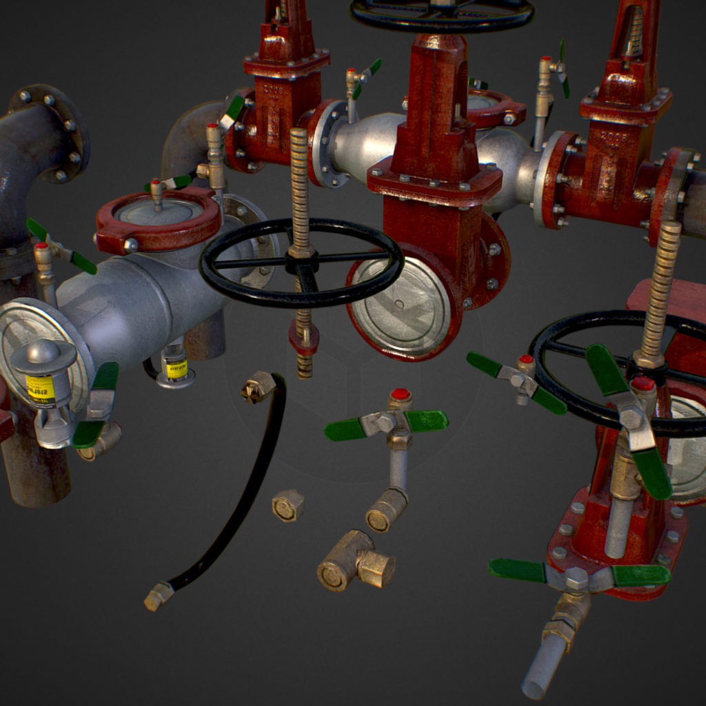 Poly Backflow Low Poly Game Backflow Water Pipe Constructor 3D Model - FlatPyramid