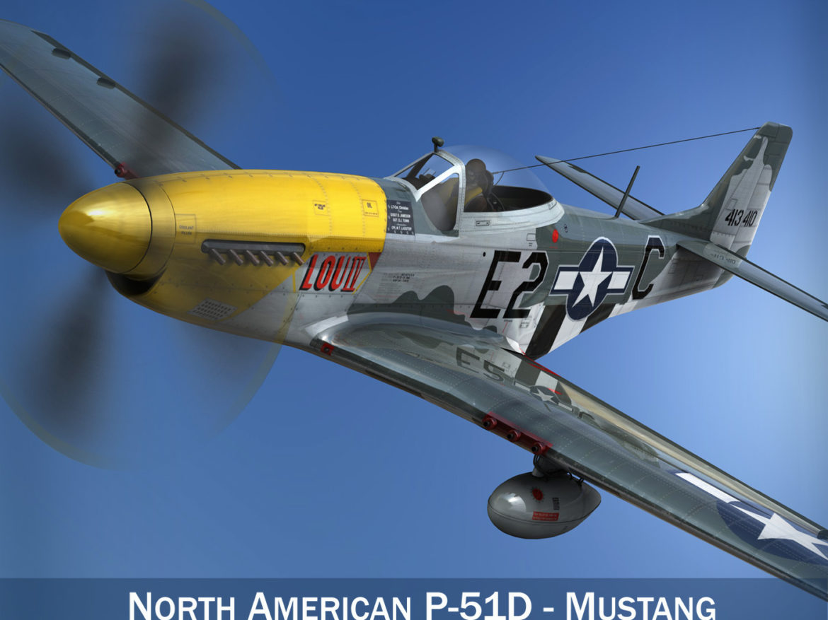 north american p-51d mustang – lou iv 3d model fbx c4d lwo obj 272598
