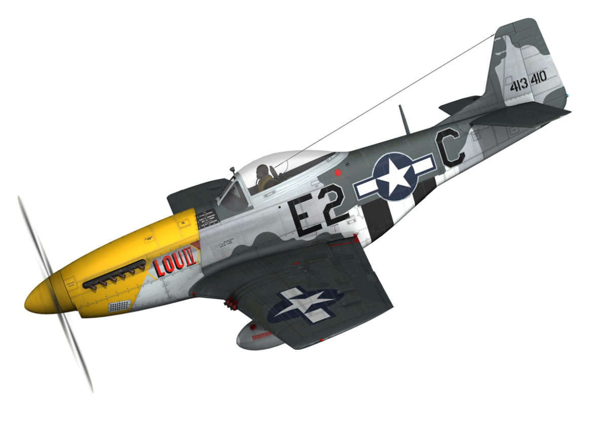 north american p-51d mustang – lou iv 3d model fbx c4d lwo obj 272599