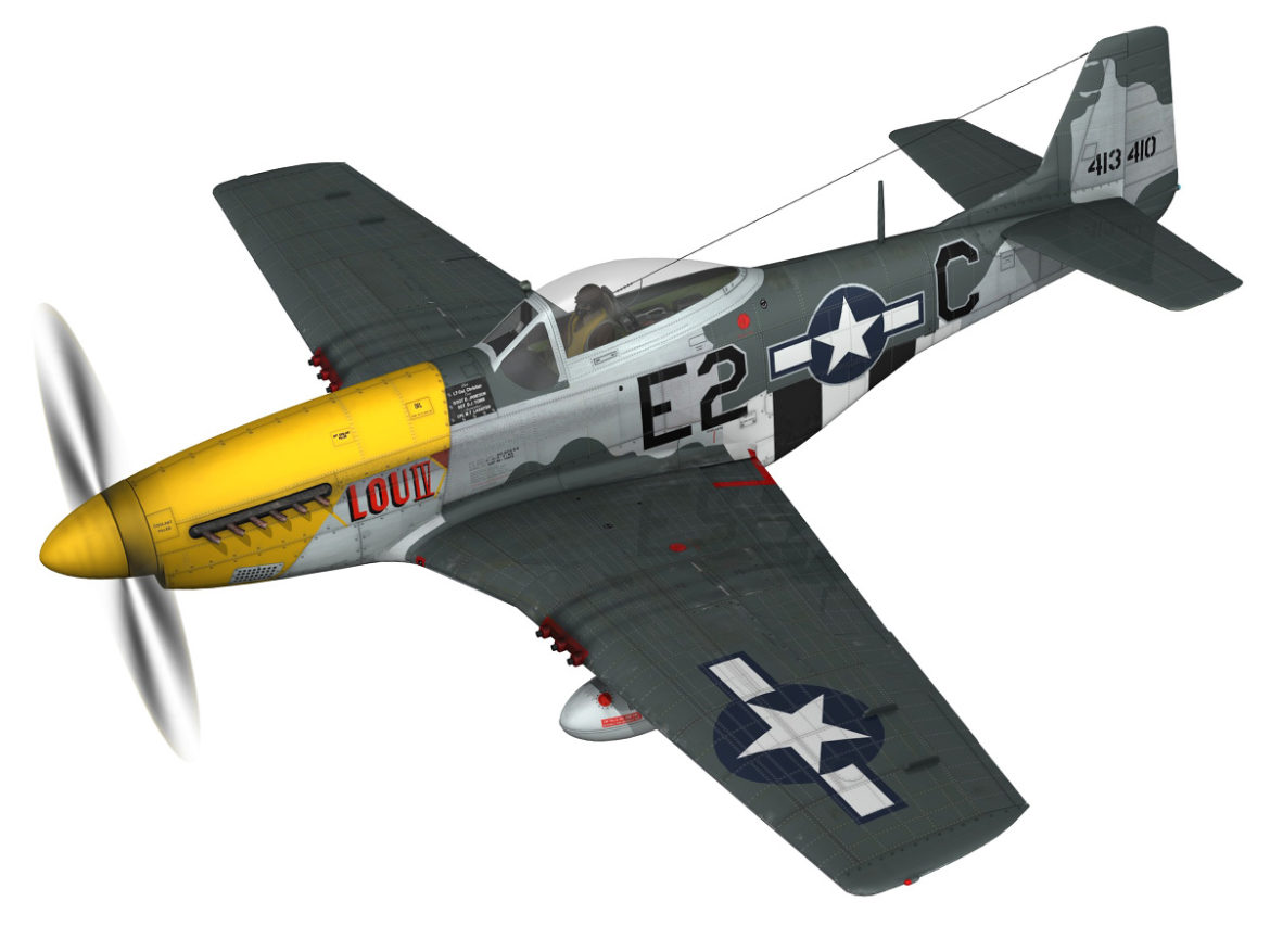 north american p-51d mustang – lou iv 3d model fbx c4d lwo obj 272600
