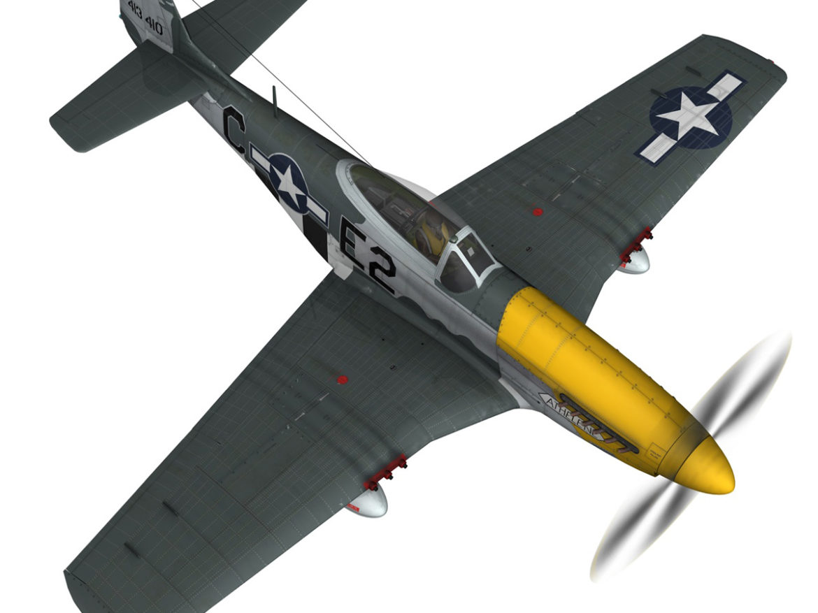 north american p-51d mustang – lou iv 3d model fbx c4d lwo obj 272605