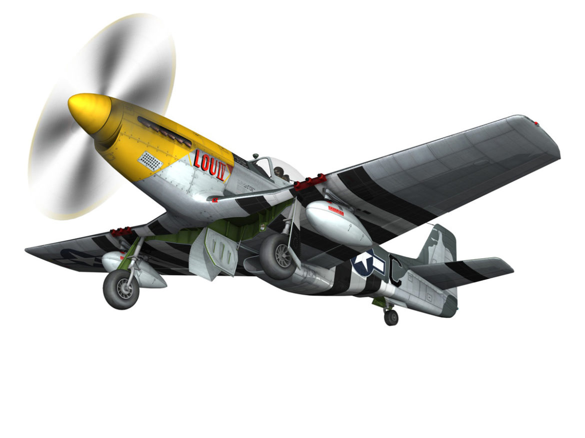 north american p-51d mustang – lou iv 3d model fbx c4d lwo obj 272606