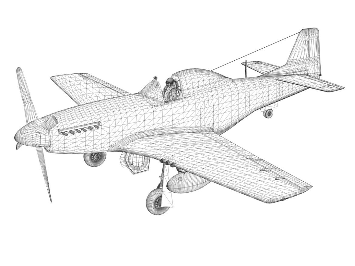 north american p-51d mustang – lou iv 3d model fbx c4d lwo obj 272617