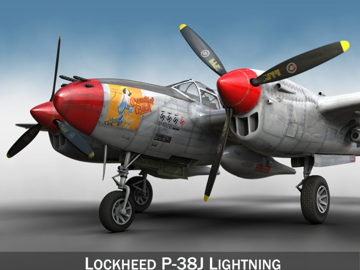 lockheed p-38 lightning – beautiful bitch 3d model fbx c4d lwo obj 272663