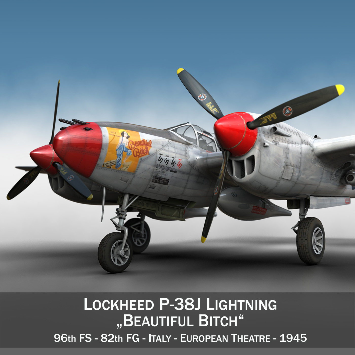 lockheed p-38 lightning – beautiful bitch 3d model fbx c4d lwo obj 272663