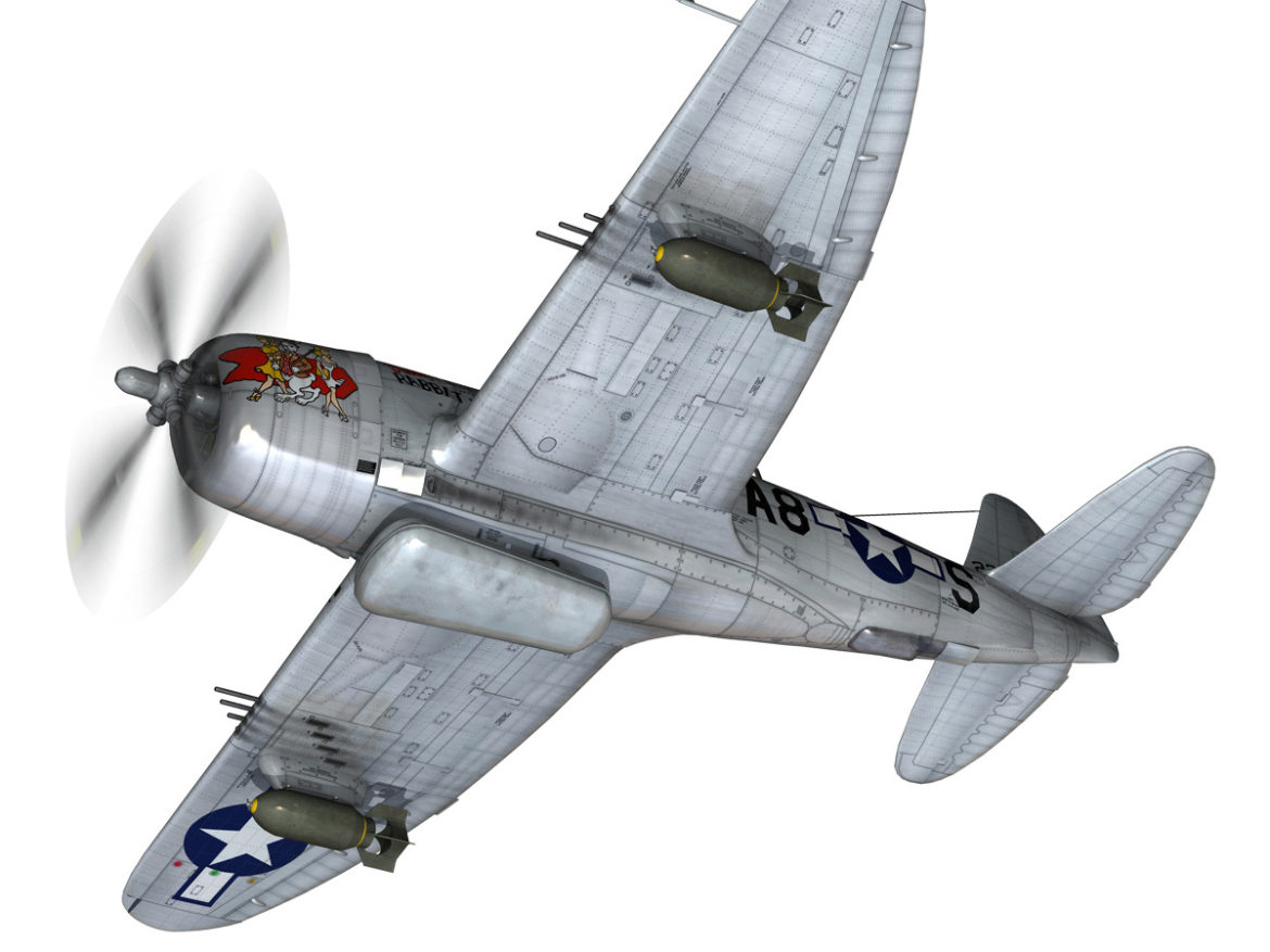 republic p-47 thunderbolt – daddy rabbit 3d model fbx c4d lwo obj 272690