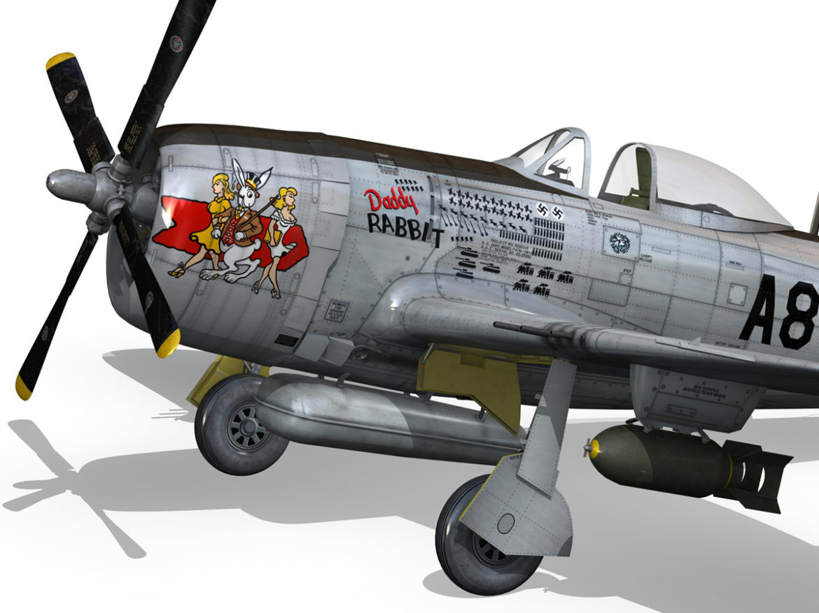 republic p-47 thunderbolt – daddy rabbit 3d model fbx c4d lwo obj 272696