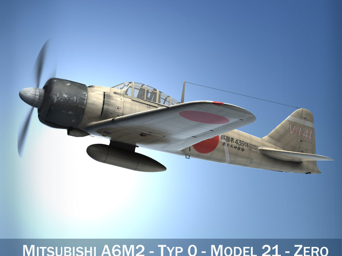 mitsubishi a6m2 zero – tainan air group 3d model fbx lwo obj 272715