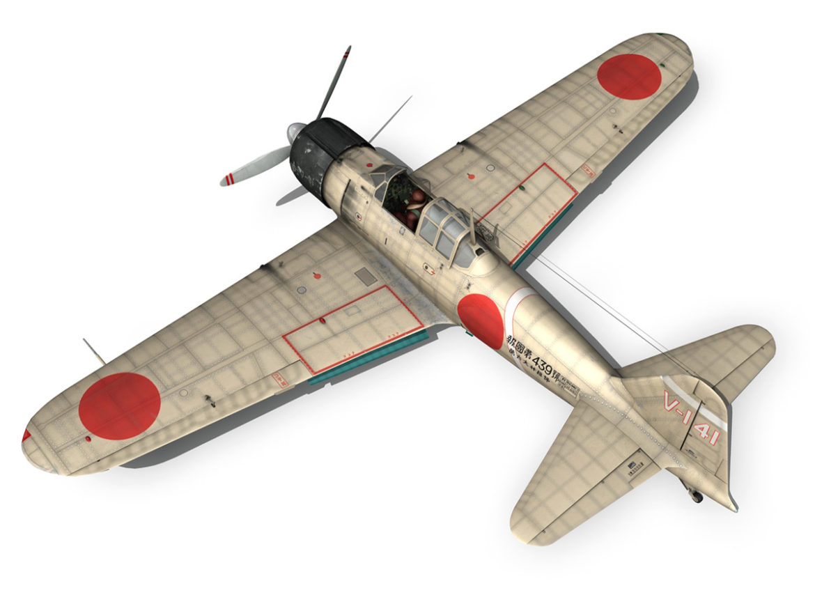 mitsubishi a6m2 zero – tainan air group 3d model fbx lwo obj 272719