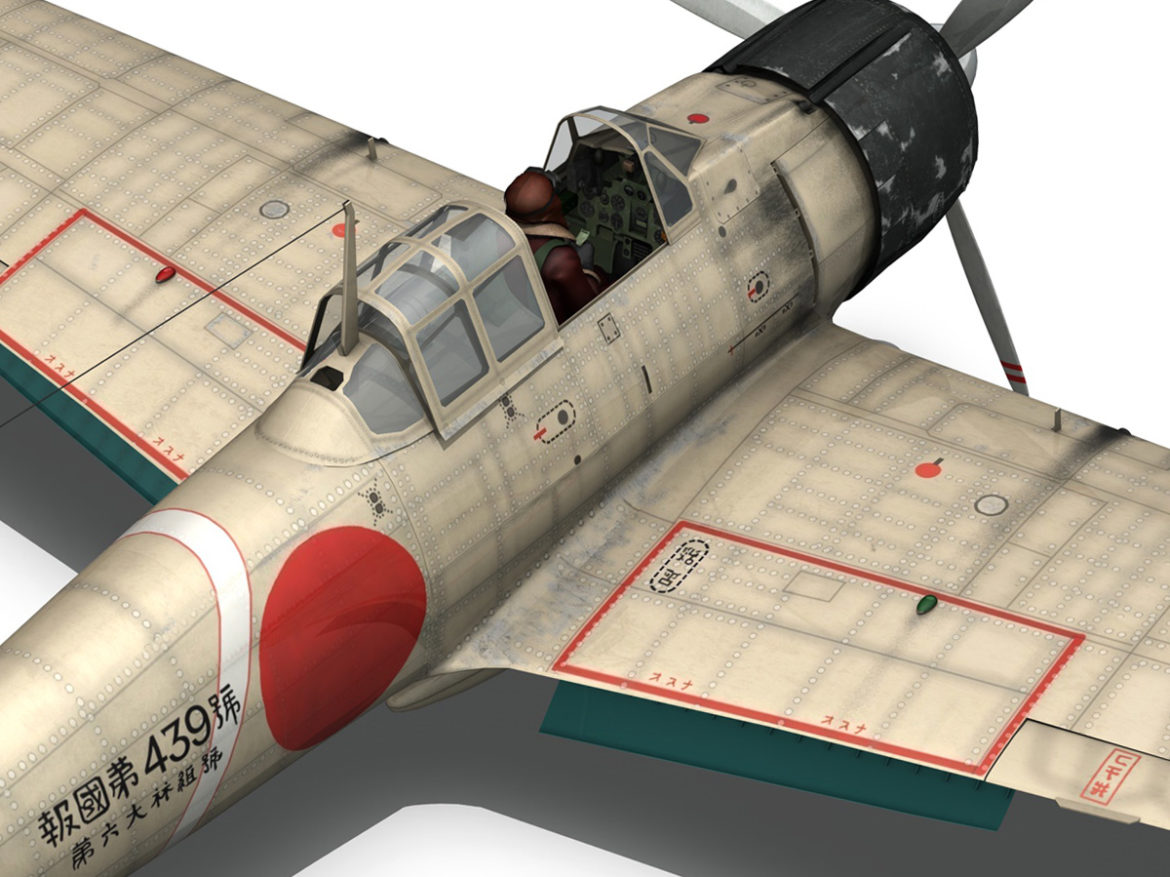 mitsubishi a6m2 zero – tainan air group 3d model fbx lwo obj 272723