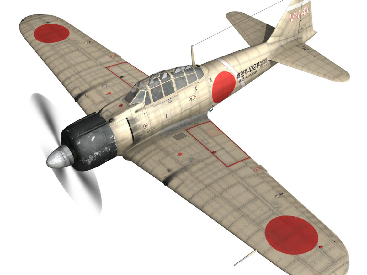 mitsubishi a6m2 zero – tainan air group 3d model fbx lwo obj 272726