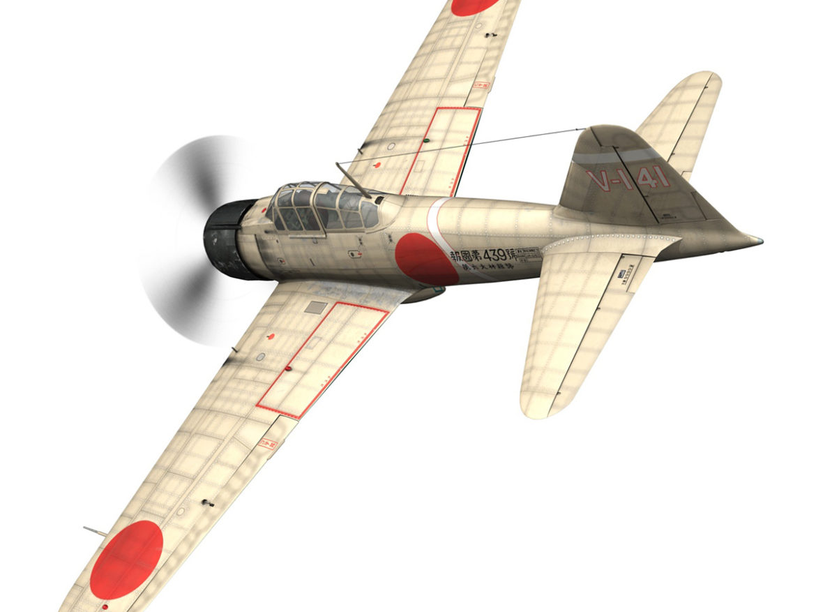 mitsubishi a6m2 zero – tainan air group 3d model fbx lwo obj 272727