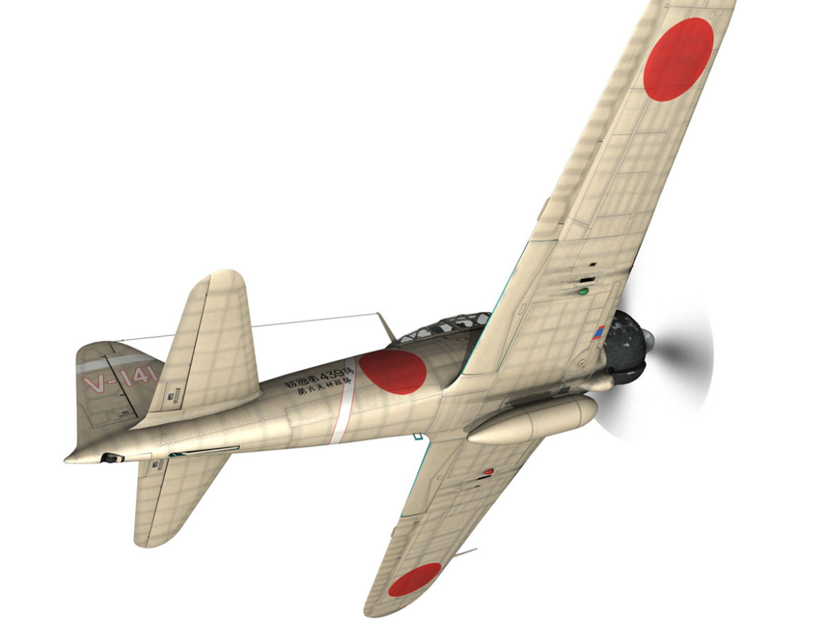 mitsubishi a6m2 zero – tainan air group 3d model fbx lwo obj 272730