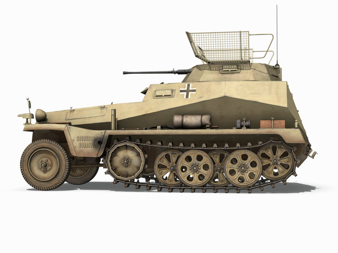 sd.kfz 250 – reconnaissance halftruck – 23 pzdiv 3d model 3ds fbx c4d lwo obj 273093
