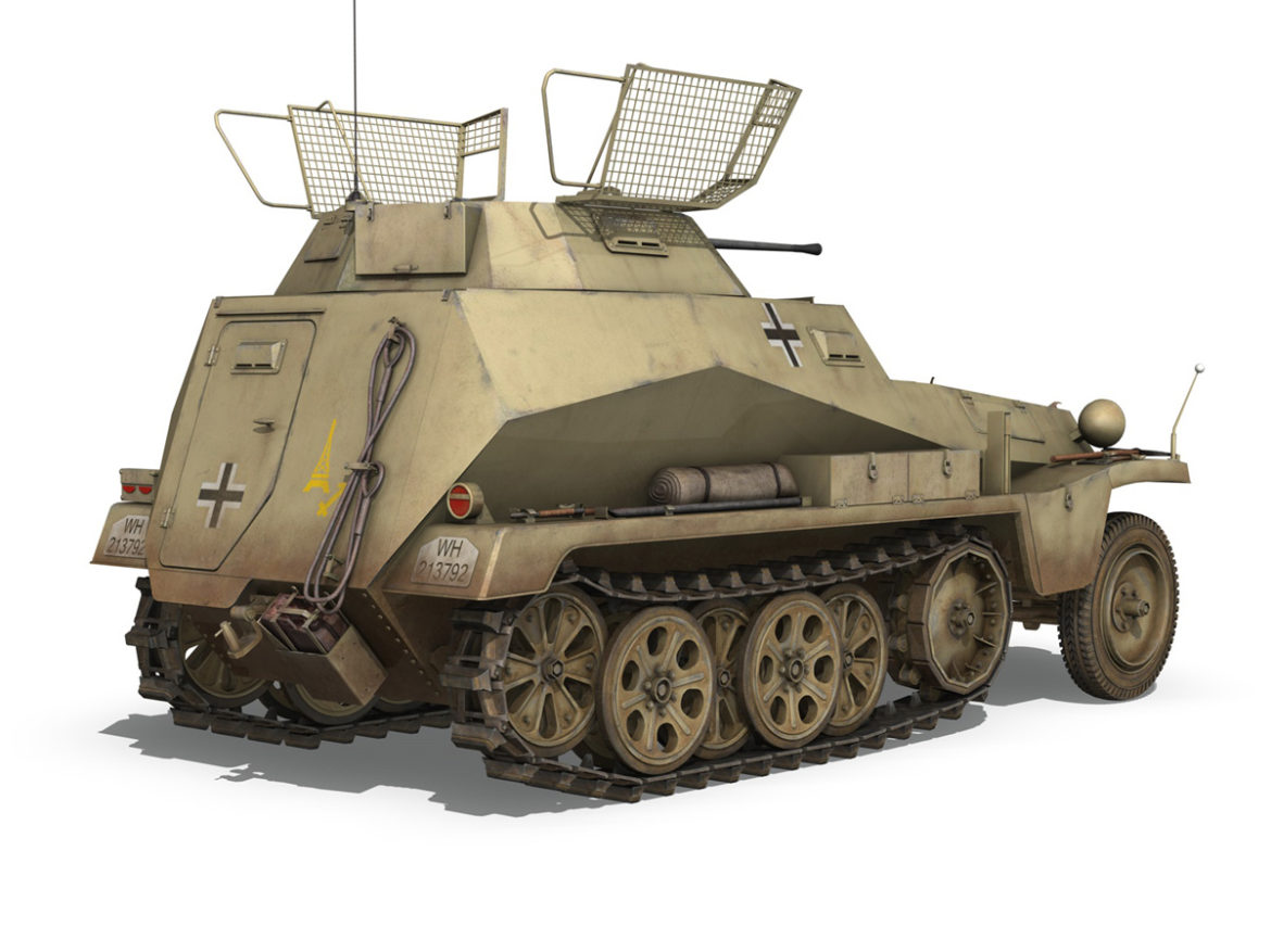 sd.kfz 250 – reconnaissance halftruck – 23 pzdiv 3d model 3ds fbx c4d lwo obj 273095