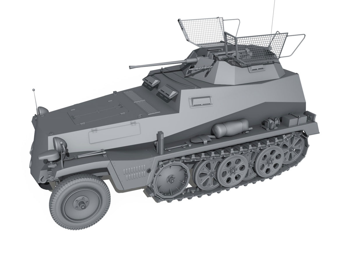 sd.kfz 250 – reconnaissance halftruck – 23 pzdiv 3d model 3ds fbx c4d lwo obj 273100