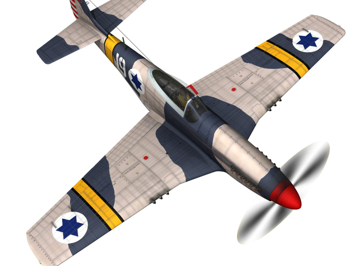 north american p-51d mustang – idf 3d model fbx c4d lwo obj 273313