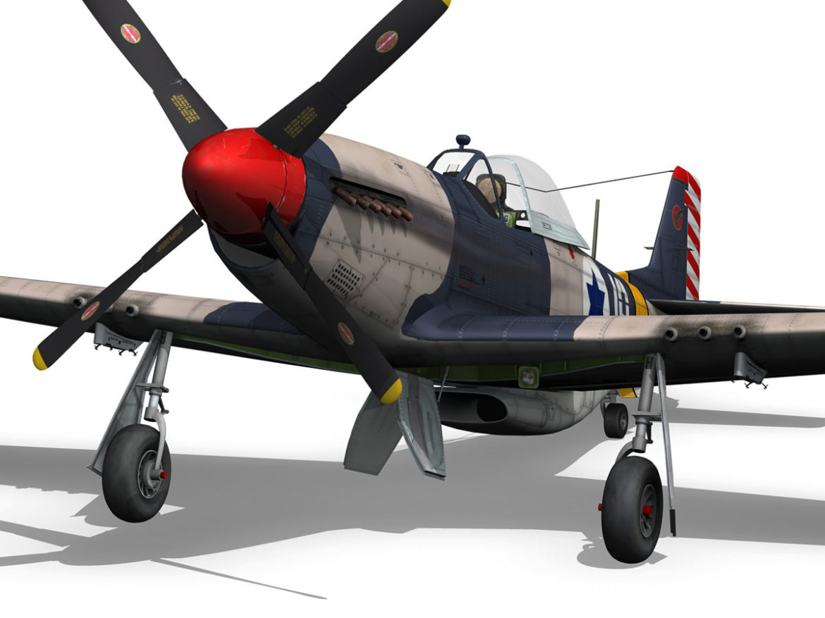 north american p-51d mustang – idf 3d model fbx c4d lwo obj 273315