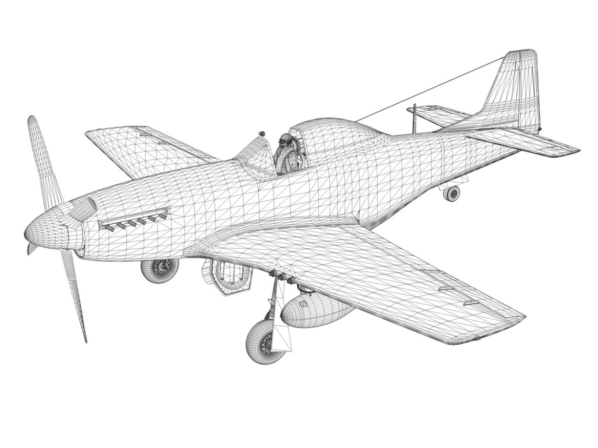 north american p-51d mustang – idf 3d model fbx c4d lwo obj 273325