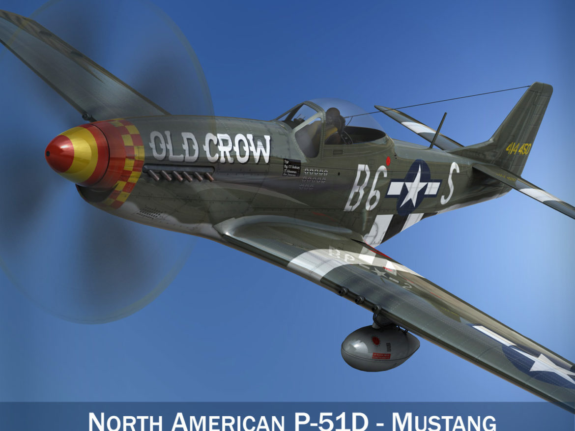 north american p-51d mustang – old crow 3d model fbx c4d lwo obj 273332