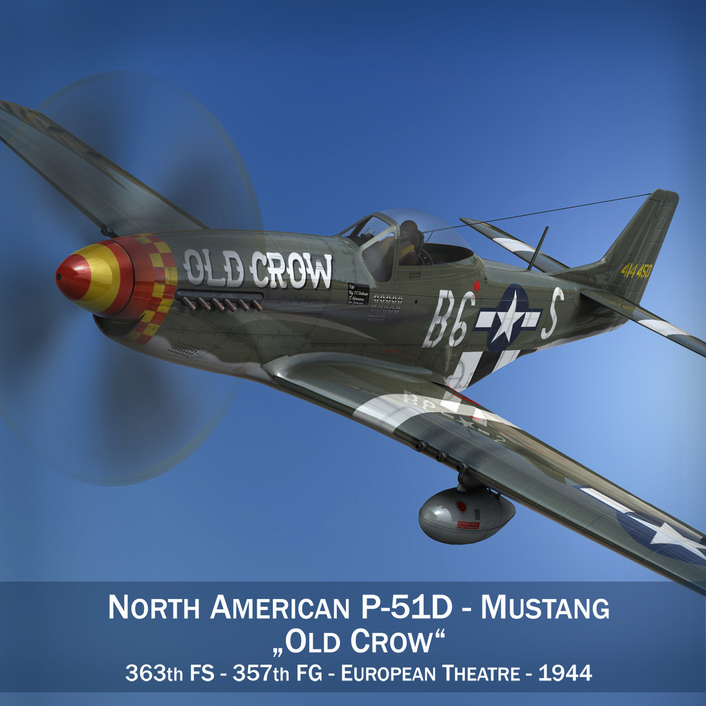 North American P-51D Mustang - Old Crow 3D Model - FlatPyramid
