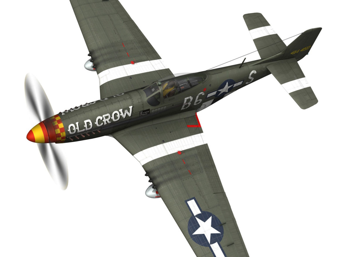 north american p-51d mustang – old crow 3d model fbx c4d lwo obj 273334