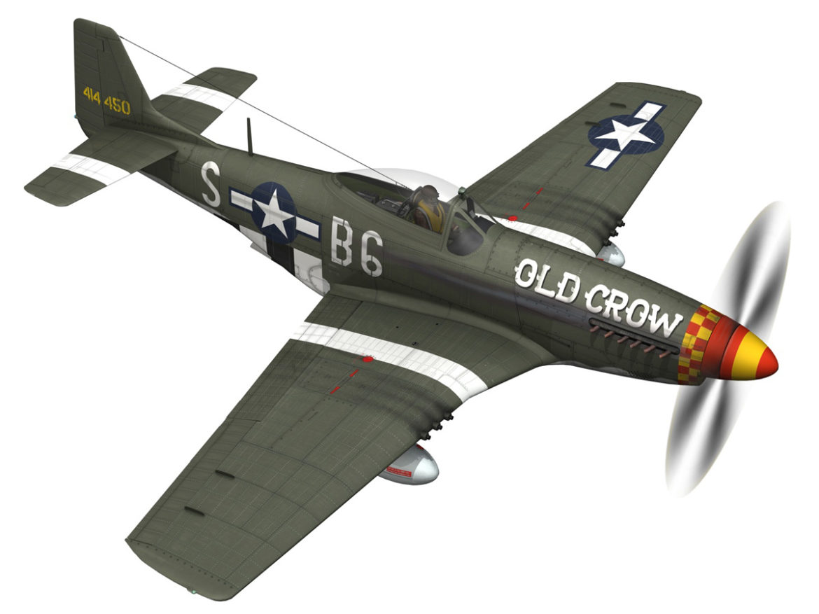 north american p-51d mustang – old crow 3d model fbx c4d lwo obj 273339