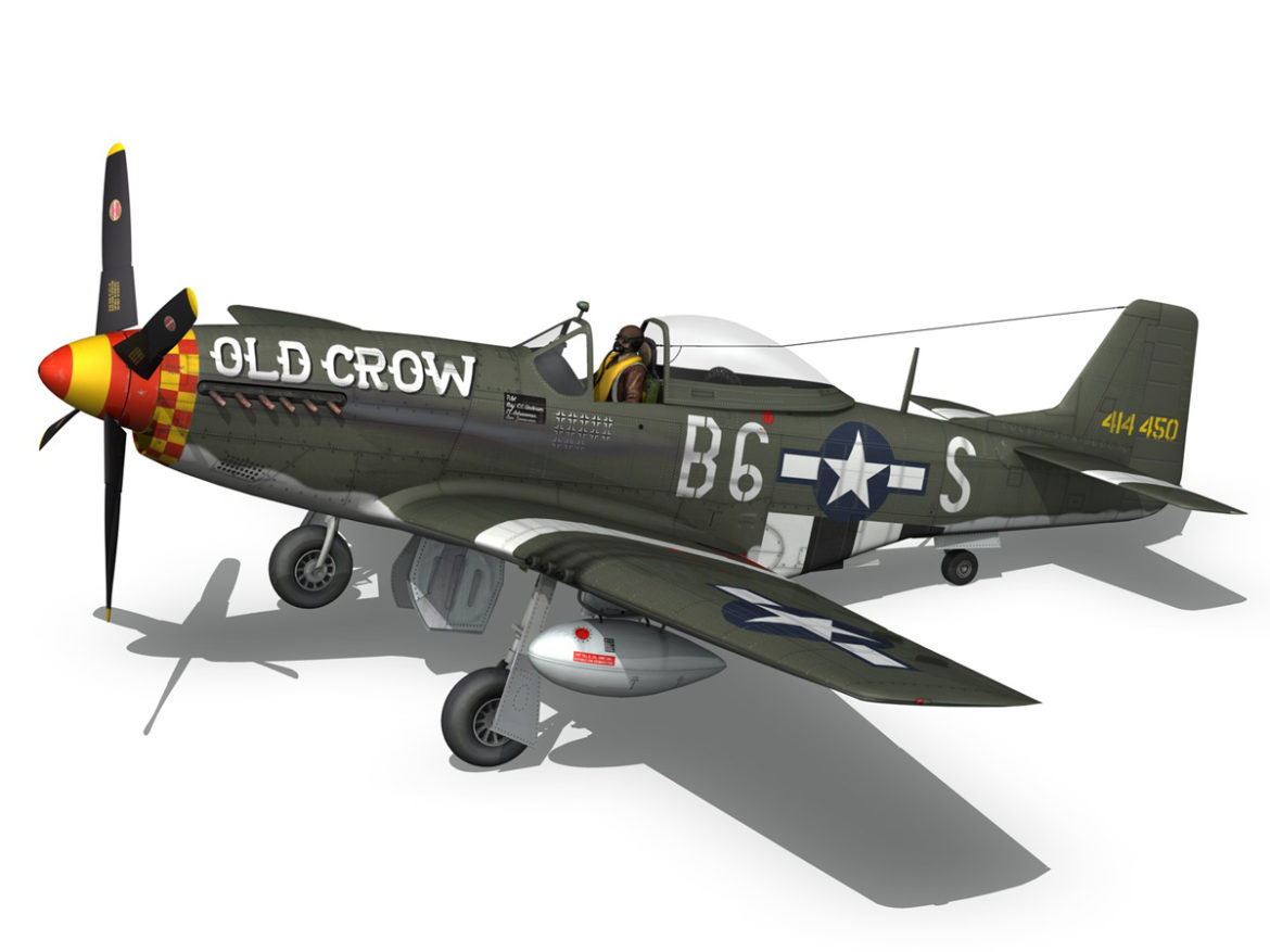 north american p-51d mustang – old crow 3d model fbx c4d lwo obj 273342