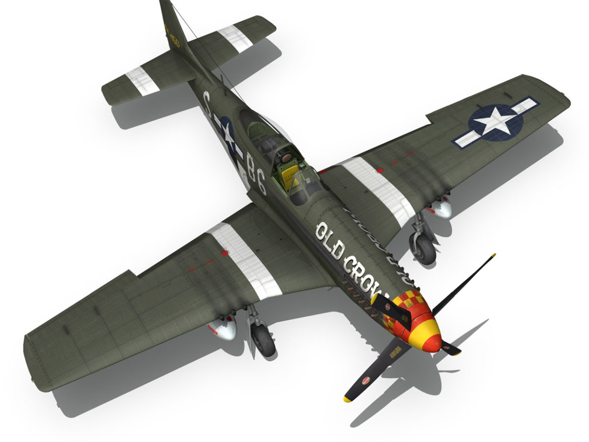 north american p-51d mustang – old crow 3d model fbx c4d lwo obj 273347
