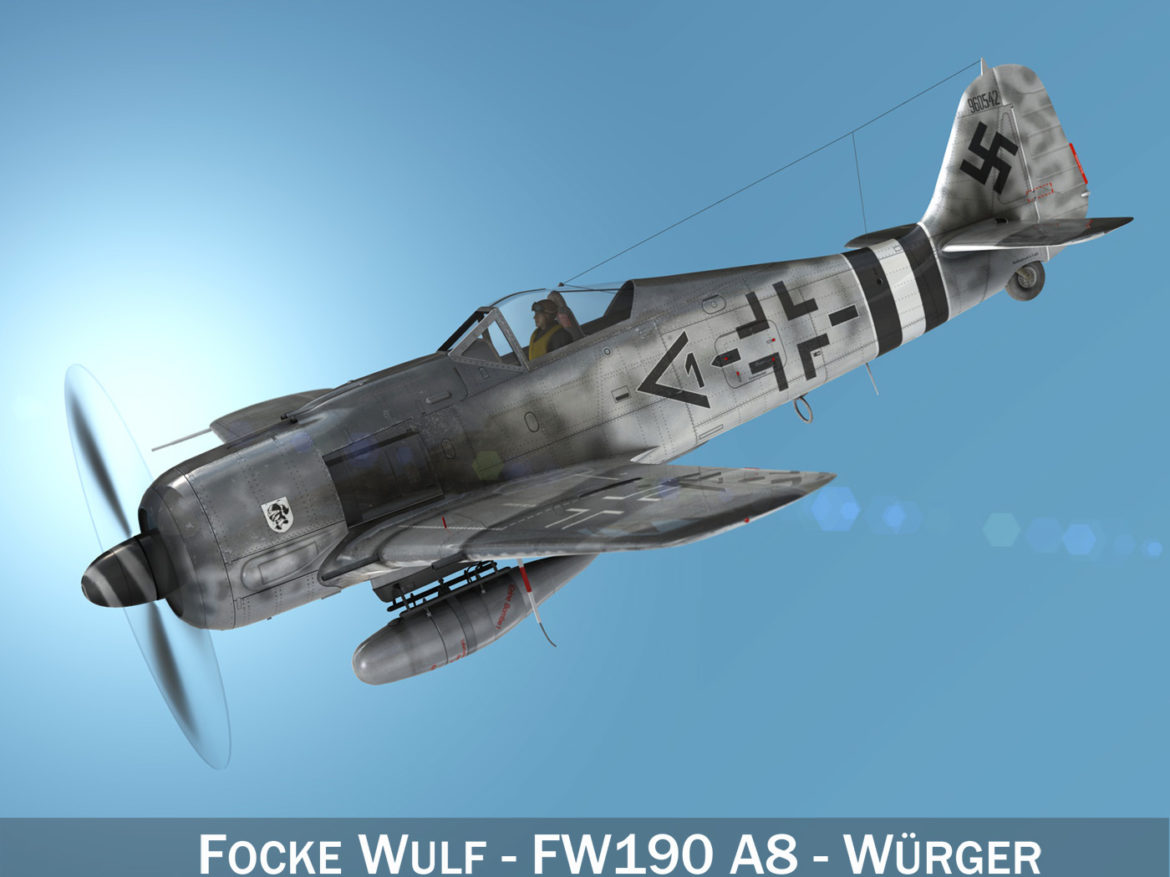 focke wulf – fw190 a8 3d model 3ds fbx c4d lwo obj 273359