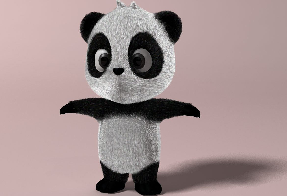 cartoon panda rigged 3d model 3ds max fbx  obj 273395