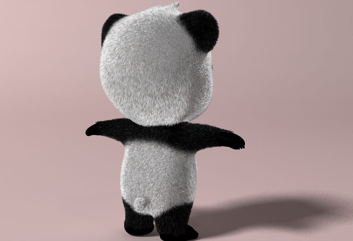 cartoon panda rigged 3d model 3ds max fbx  obj 273397