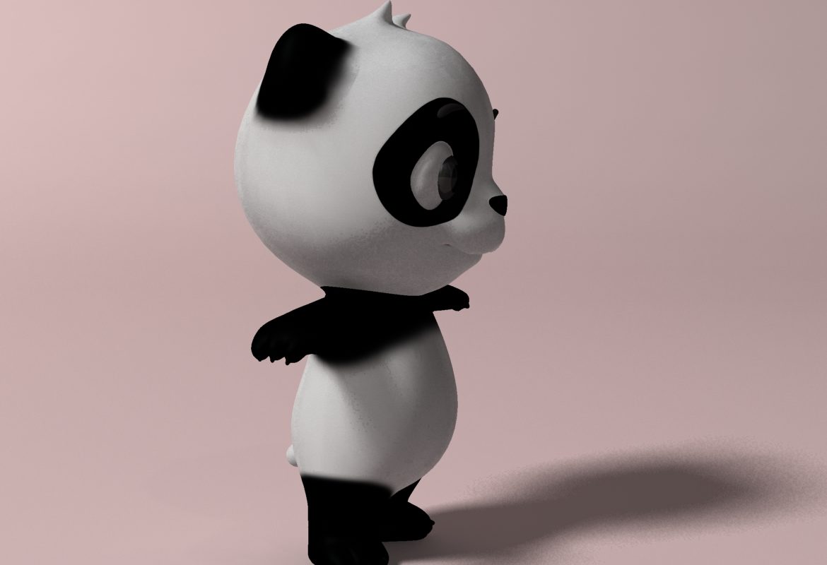 cartoon panda rigged 3d model 3ds max fbx  obj 273398