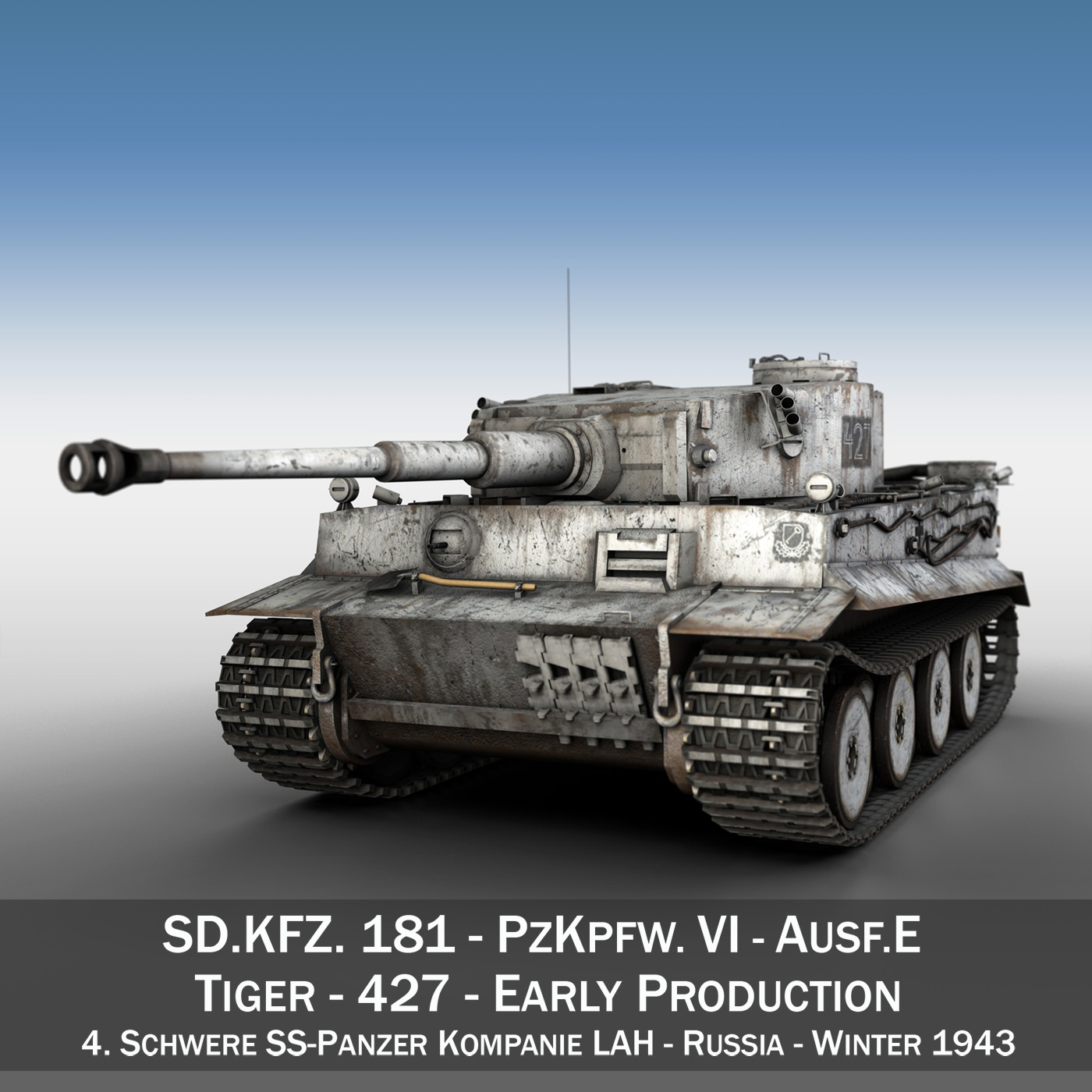 panzer vi – tiger – 427 3d model 3ds c4d lwo obj 273735