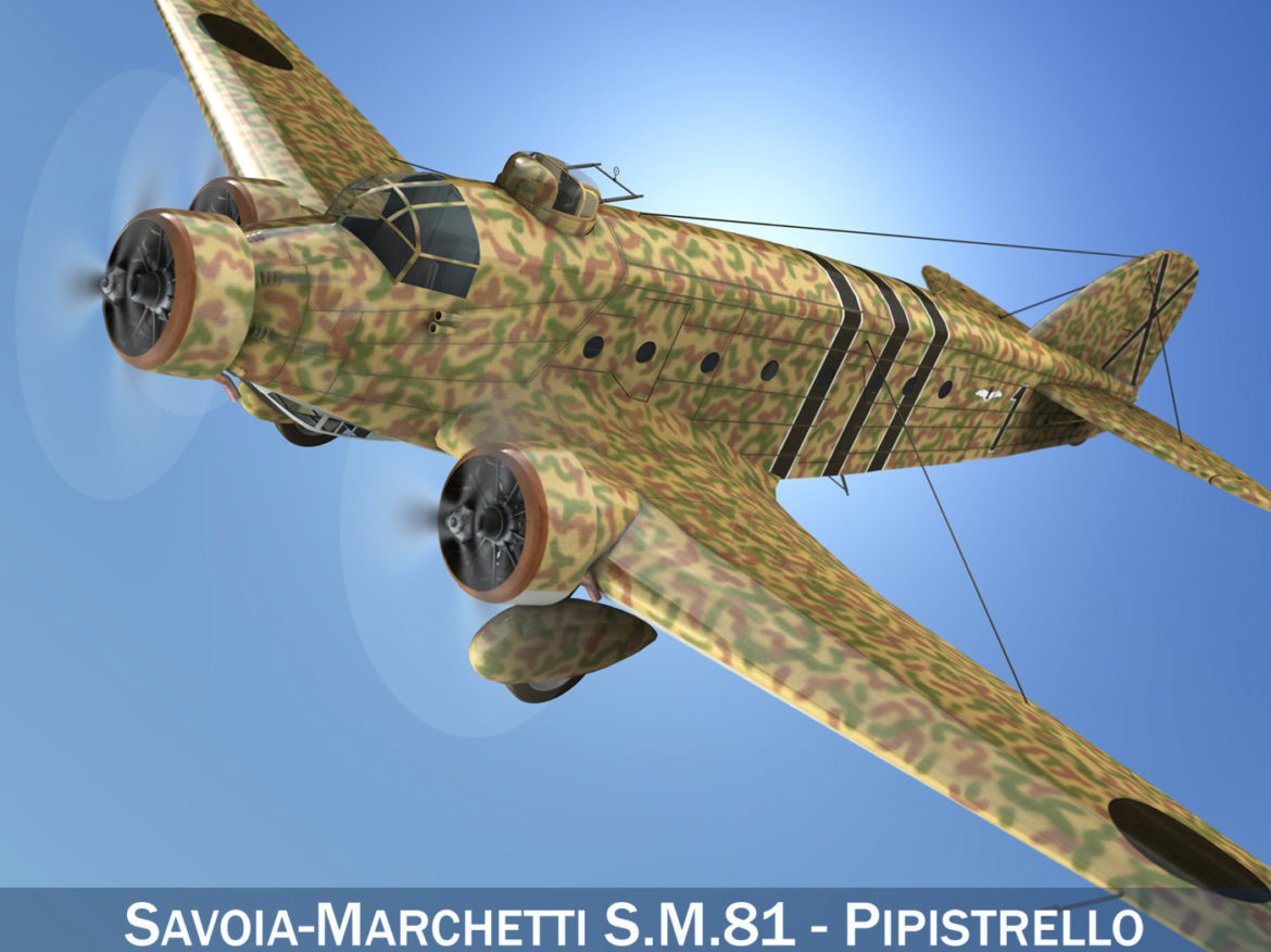 savoia-marchetti sm.81 – spanish civil war 3d model 3ds fbx c4d lwo obj 274144
