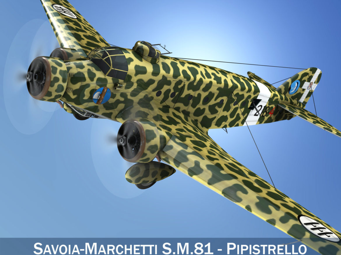 savoia-marchetti s.m.81 pipistrello 3d model 3ds fbx c4d lwo obj 274184