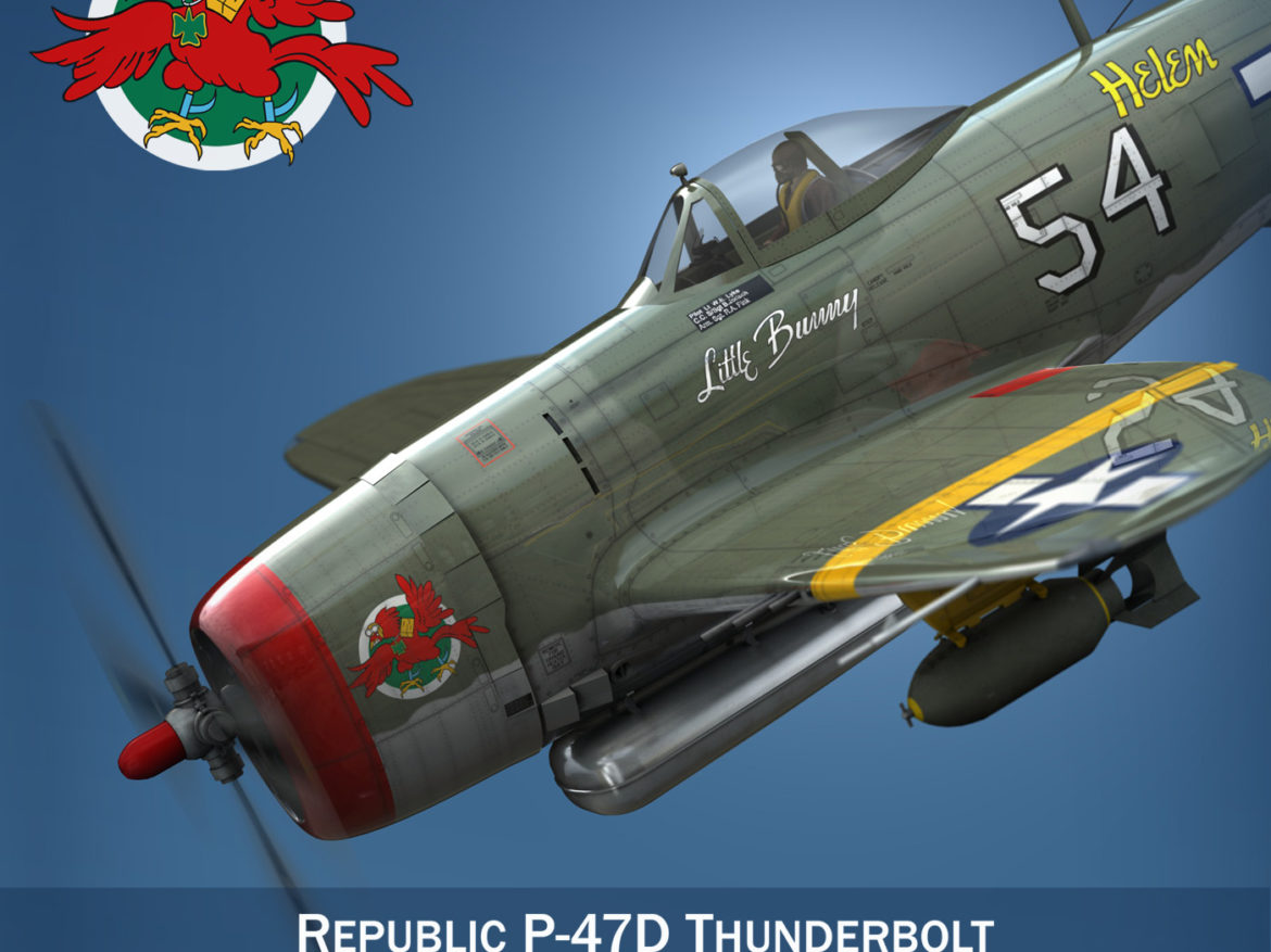 republic p-47d thunderbolt – little bunny 3d model fbx c4d lwo obj 274220