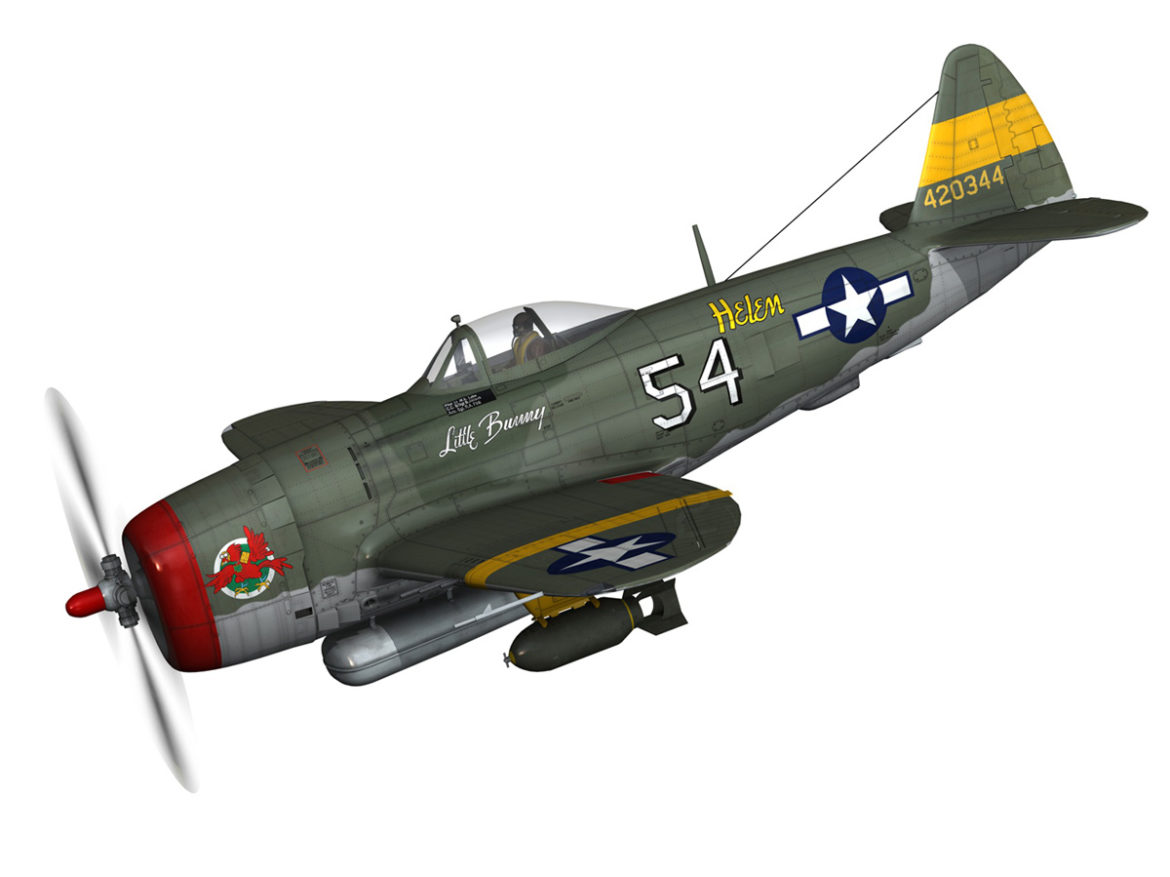 republic p-47d thunderbolt – little bunny 3d model fbx c4d lwo obj 274221