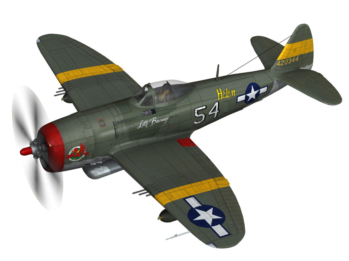 republic p-47d thunderbolt – little bunny 3d model fbx c4d lwo obj 274222