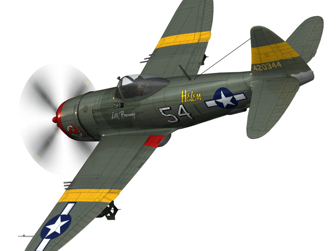 republic p-47d thunderbolt – little bunny 3d model fbx c4d lwo obj 274223