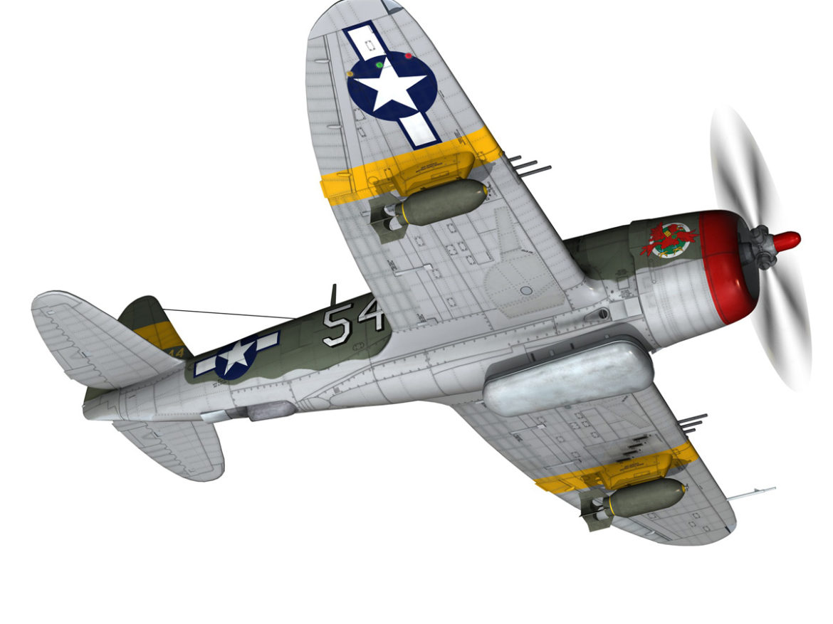 republic p-47d thunderbolt – little bunny 3d model fbx c4d lwo obj 274226