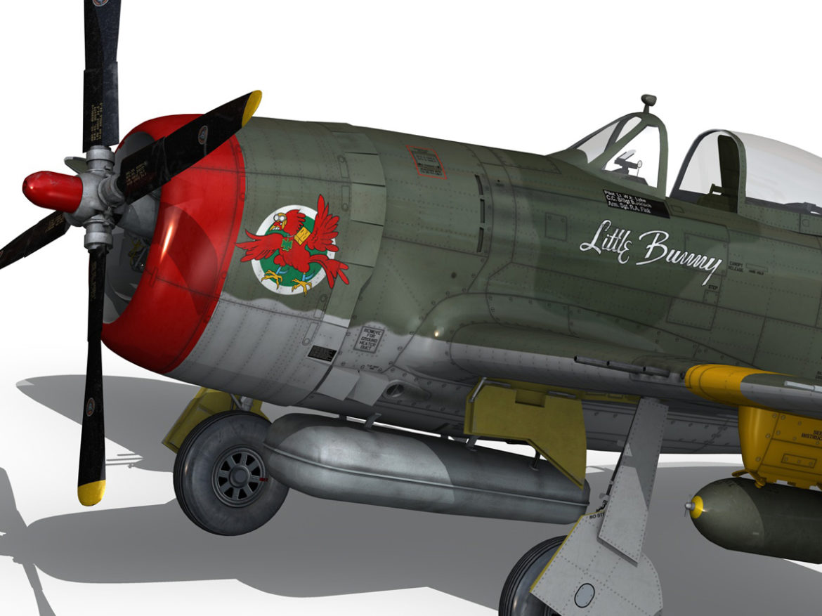 republic p-47d thunderbolt – little bunny 3d model fbx c4d lwo obj 274227