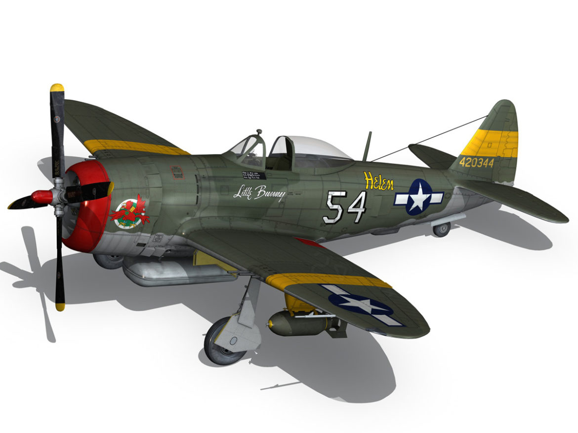 republic p-47d thunderbolt – little bunny 3d model fbx c4d lwo obj 274228